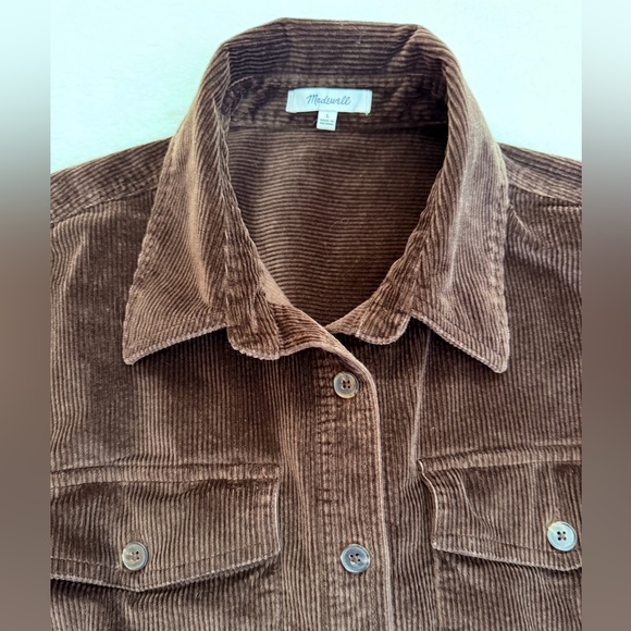 Madewell Corduroy Relaxed Shirt Jacket - Dark Carob - Large - Picture 7 of 16